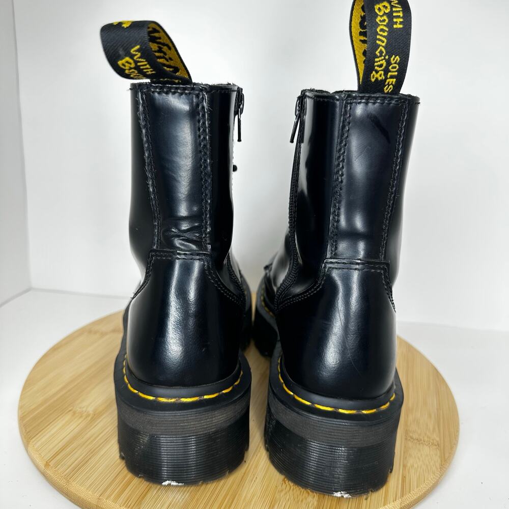 Dr. Martens Black Jadon Platform Combat Boots Smooth Leather Punk Grunge Unisex - Picture 5 of 7